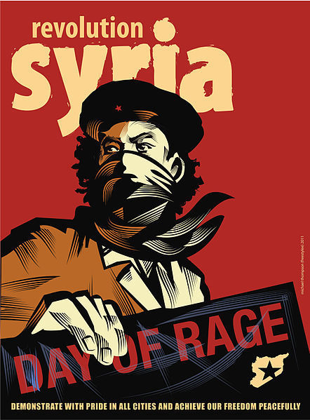 Une affiche réalisée par l'opposition syrienne dans le cadre d'une campagne de communication sur Facebook Une affiche réalisée par l'opposition syrienne dans le cadre d'une campagne de communication sur Facebook
