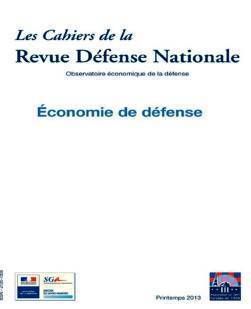 Les Cahiers de la Revue de la Défense nationale - Economie de Défense Les Cahiers de la Revue de la Défense nationale - Economie de Défense