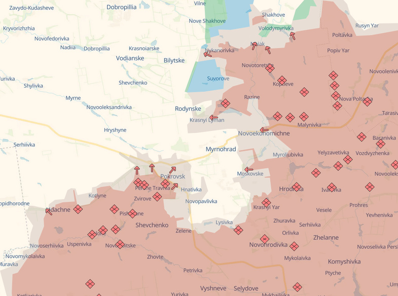 Carte Pokrovsk, Deepstate