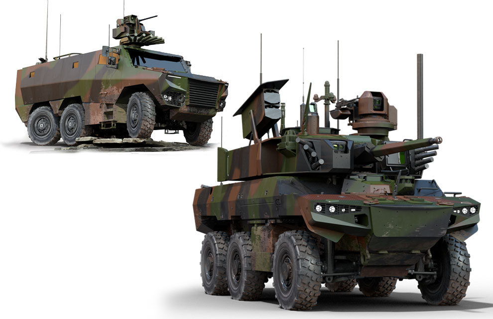 Le Jaguar (à droite) Nexter