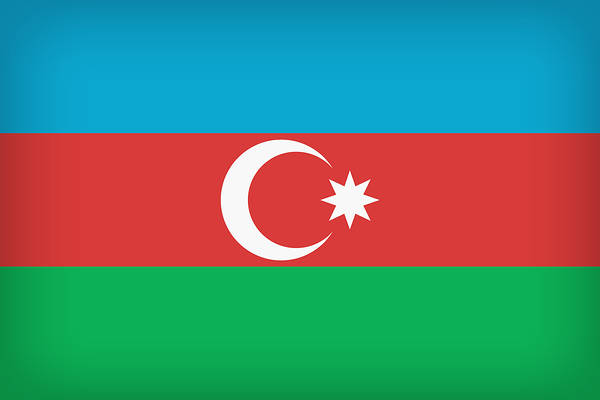 Le drapeau national de l'Azerbaïdjan, adopté de 1918 à 1920, puis de nouveau en 1991.
