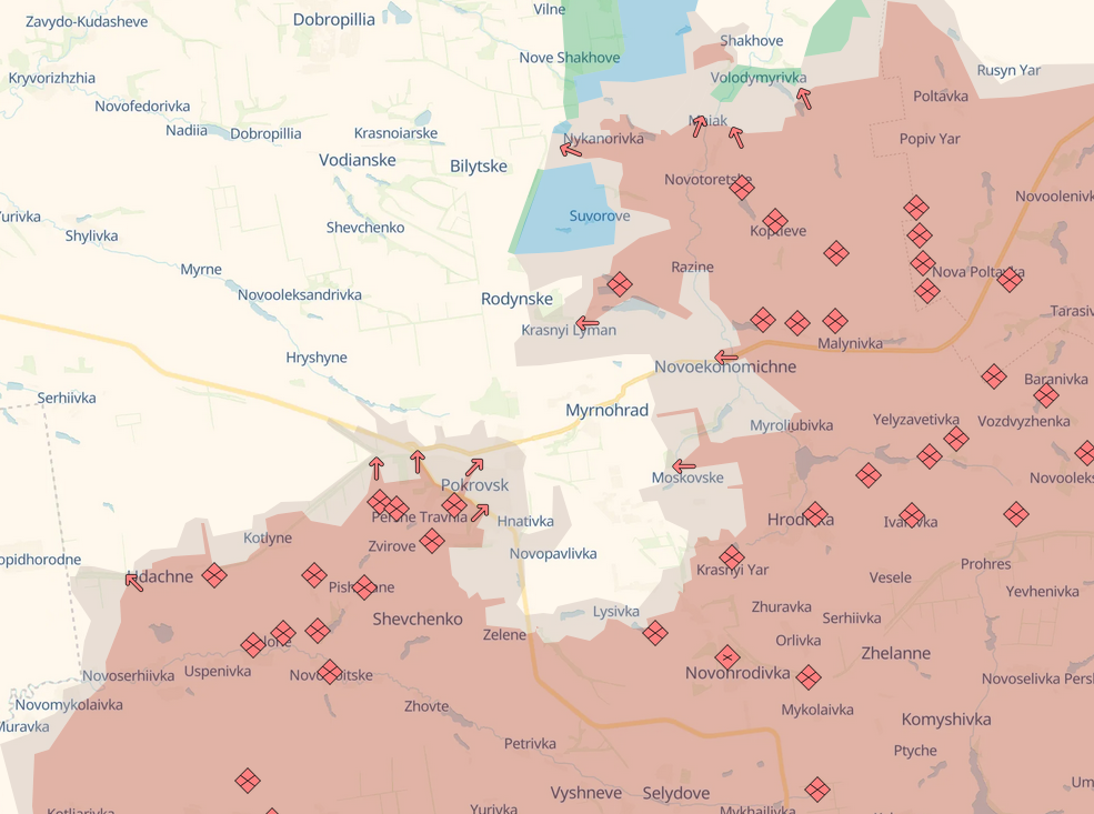 Carte Pokrovsk, Deepstate