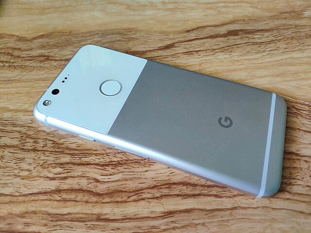 The back of the Google Pixel, Wikimedia Commons