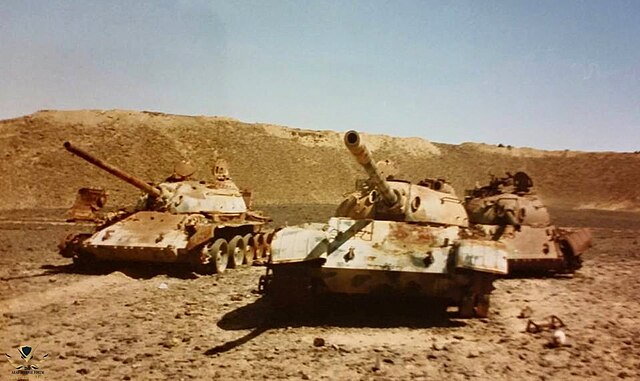 3 destroyed T-55 tanks of Polisario front, western Sahara- Wikimedia Commons