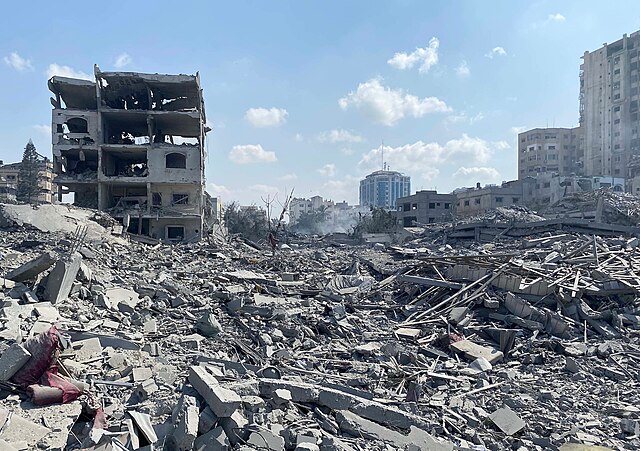 Damage in Gaza Strip during the October 2023 - Creative commons